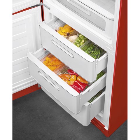 Smeg FAB32LRD6 frigorifero con congelatore Libera installazione 331 L Rosso Made in Italy
