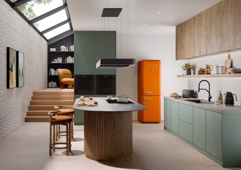 Smeg FAB32ROR6 frigorifero con congelatore Libera installazione 331 L Arancione Made in Italy