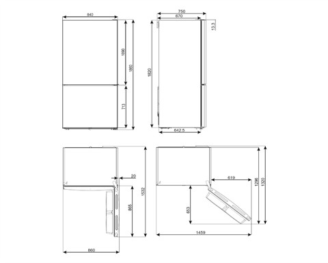 Smeg FC84EN4HX frigorifero con congelatore Libera installazione 564 L E Acciaio inossidabile