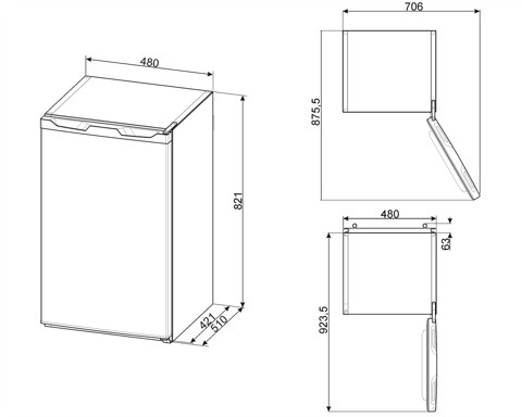 Smeg FF08FW congelatore Libera installazione 63 L F Bianco