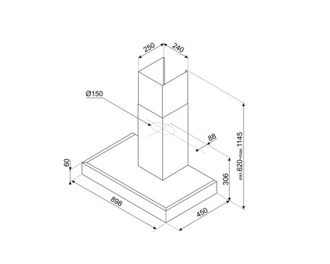 Smeg KATE900EX cappa aspirante Cappa aspirante a parete Acciaio inossidabile 581 m³/h C