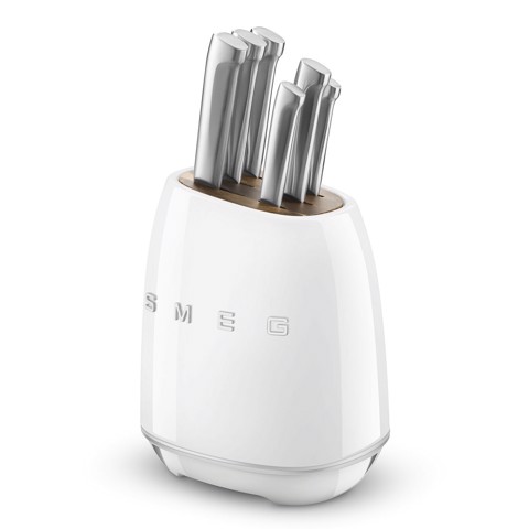 Smeg KBSF02WH posata da cucina e set di coltelli 6 pz Ceppo per coltelli con fessure