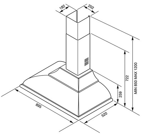 Smeg KC19AOE cappa aspirante Cappa aspirante a parete Antracite 788 m³/h A