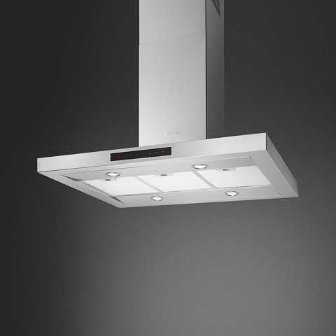 Smeg KICTIS90BL cappa aspirante Cappa aspirante a parete Acciaio inossidabile 700 m³/h A+