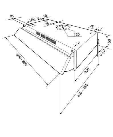 Smeg KSEIR62NE2 cappa aspirante Integrato Nero 225 m³/h D