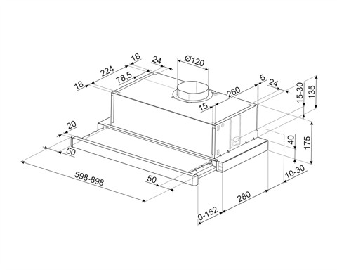 Smeg KSET91E2 cappa aspirante Integrato Argento 310 m³/h D