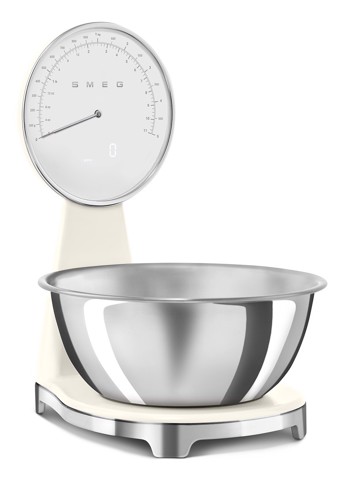 Smeg KSF01CRWW bilancia da cucina Cromo, Crema Superficie piana Bilancia da cucina elettronica