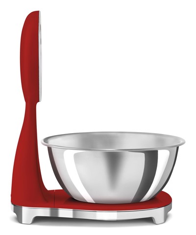 Smeg KSF01RDWW bilancia da cucina Cromo, Rosso Superficie piana Bilancia da cucina elettronica