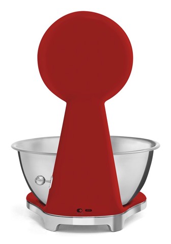 Smeg KSF01RDWW bilancia da cucina Cromo, Rosso Superficie piana Bilancia da cucina elettronica