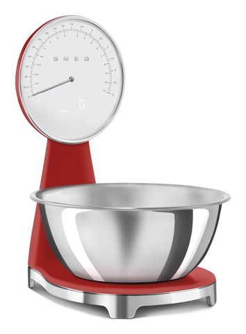 Smeg KSF01RDWW bilancia da cucina Cromo, Rosso Superficie piana Bilancia da cucina elettronica