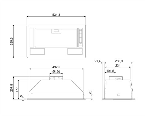Smeg KSG52E cappa aspirante Integrato Argento 224 m³/h C
