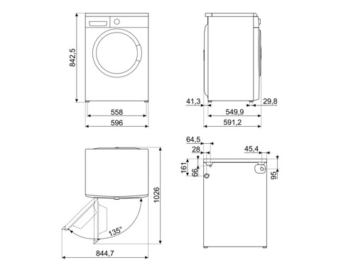 Smeg LB1T80IT lavatrice Caricamento frontale 8 kg 1000 Giri/min D Bianco