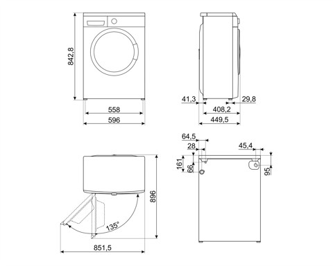Smeg LBW62PCIT lavatrice Libera installazione Caricamento frontale 6 kg 1200 Giri/min D Bianco