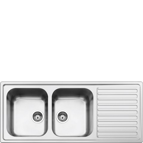 Smeg LLR116-2 lavello Lavello montato su piano Rettangolare Stainless steel Made in Italy