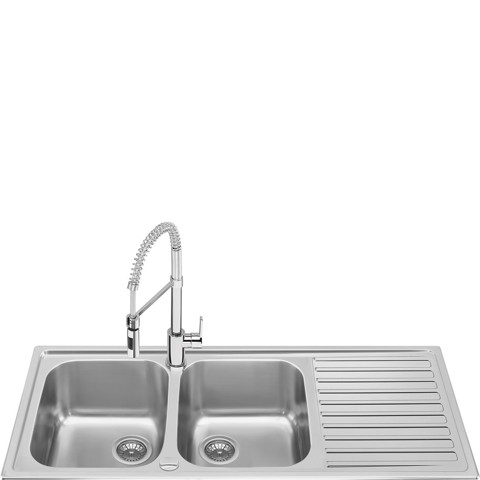 Smeg LLR116-2 lavello Lavello montato su piano Rettangolare Stainless steel Made in Italy
