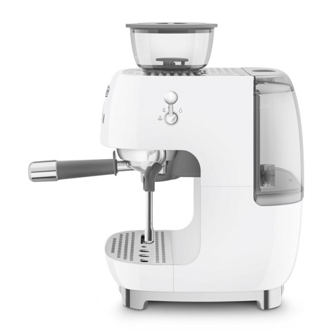 Smeg Macchina da Caffè Espresso Manuale con macinacaffè integrato 50's Style – Bianco LUCIDO – EGF03WHEU