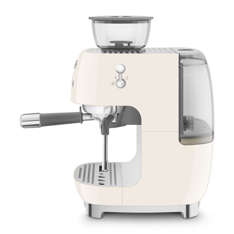 Smeg Macchina da Caffè Espresso Manuale con macinacaffè integrato 50's Style – Panna LUCIDO – EGF03CREU