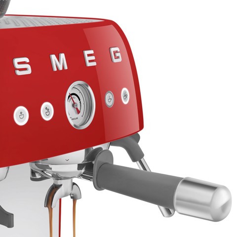 Smeg Macchina da Caffè Espresso Manuale con macinacaffè integrato 50's Style – Rosso LUCIDO – EGF03RDEU