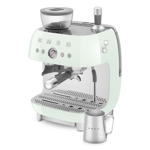 Smeg Macchina da Caffè Espresso Manuale con macinacaffè integrato 50's Style – Verde Pastello LUCIDO – EGF03PGEU