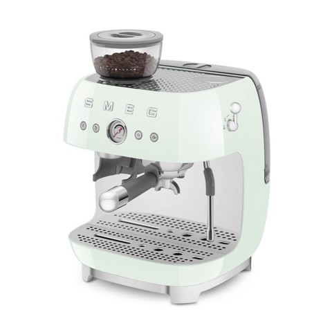Smeg Macchina da Caffè Espresso Manuale con macinacaffè integrato 50's Style – Verde Pastello LUCIDO – EGF03PGEU