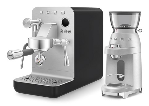 Smeg Macchina da caffè espresso Minipro Linea Collezione - Nero Opaco - EMC02BLMEU