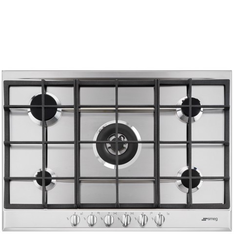 Smeg P272XGH piano cottura Acciaio inox Da incasso 75 cm Gas 5 Fornello(i) Made in Italy