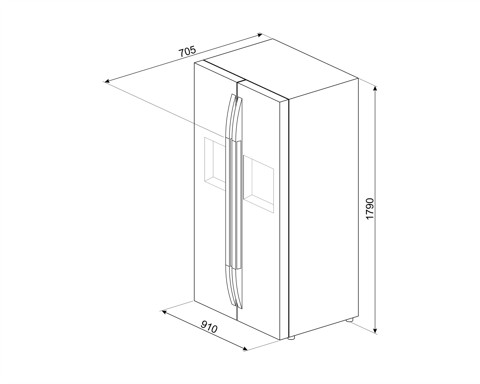 Smeg SBS63XDF frigorifero side-by-side Libera installazione 580 L F Acciaio inossidabile
