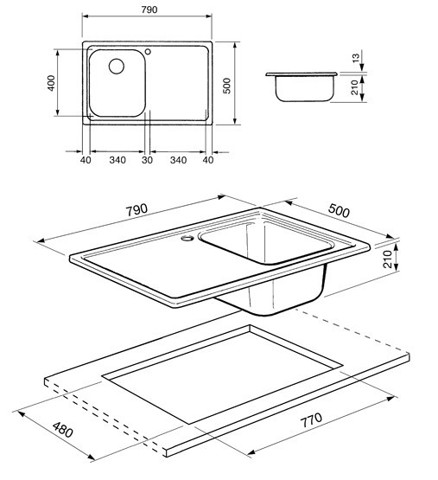 Smeg SP791D-2 lavello