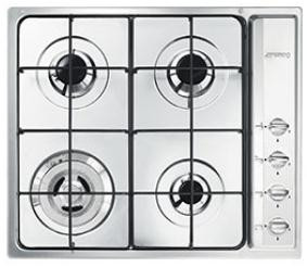 Smeg SR64S piano cottura Acciaio inossidabile Da incasso Gas 4 Fornello(i)