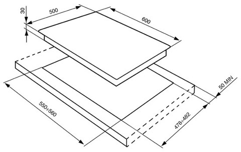 Smeg SR764PO piano cottura Crema Da incasso Gas 4 Fornello(i)