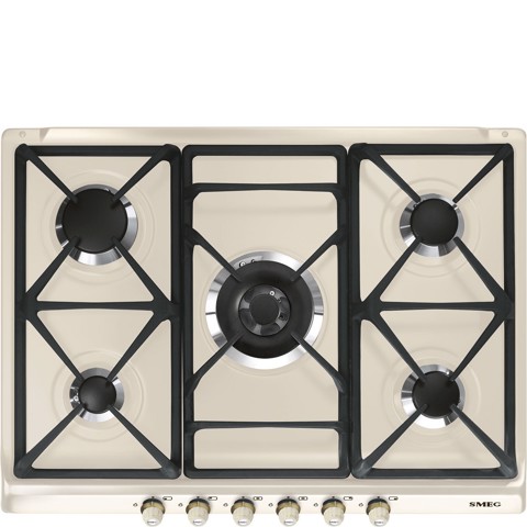 Smeg SR775PO piano cottura Crema Da incasso Gas 5 Fornello(i) Made in Italy