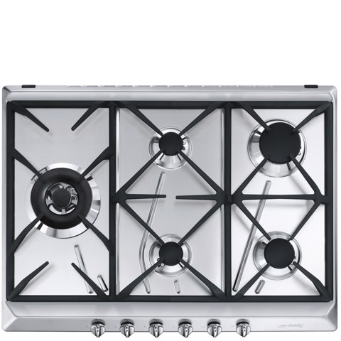 Smeg SRV575GH5 piano cottura Acciaio inox Da incasso 70 cm Gas 5 Fornello(i) Made in Italy