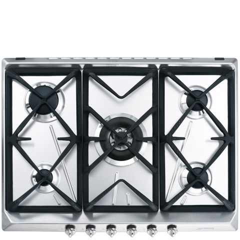 Smeg SRV576GH5 piano cottura Acciaio inox Da incasso 70 cm Gas 5 Fornello(i) Made in Italy