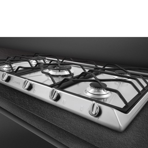 Smeg SRV596O piano cottura Acciaio inox Da incasso 90 cm Gas 5 Fornello(i) Made in Italy