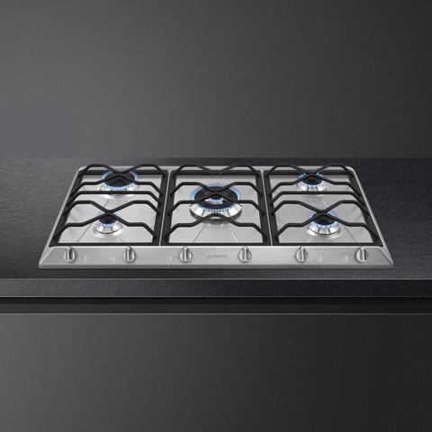 Smeg SRV596O piano cottura Acciaio inox Da incasso 90 cm Gas 5 Fornello(i) Made in Italy