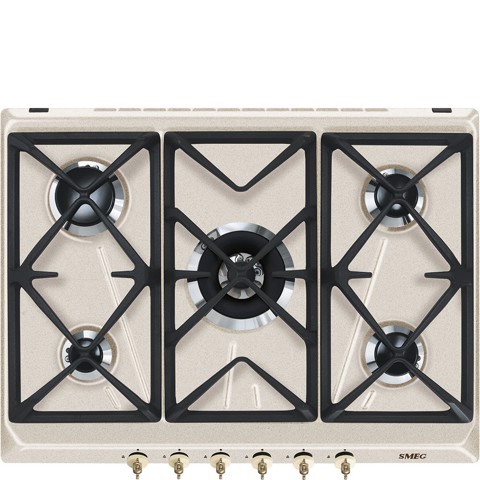 Smeg SRV876AVOGH2 piano cottura Avena Da incasso 75 cm Gas 5 Fornello(i) Made in Italy