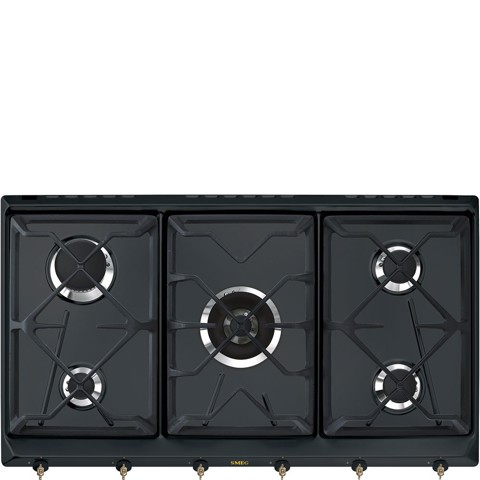 Smeg SRV896AOGH piano cottura Antracite Da incasso 90 cm Gas 5 Fornello(i) Made in Italy