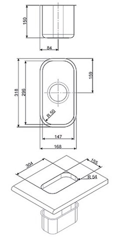Smeg UM15 lavello Lavello sottopiano Rettangolare Acciaio inossidabile