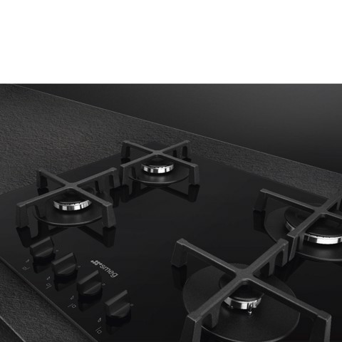 Smeg Universal PV264B piano cottura Nero Da incasso 60 cm Gas 4 Fornello(i) Made in Italy