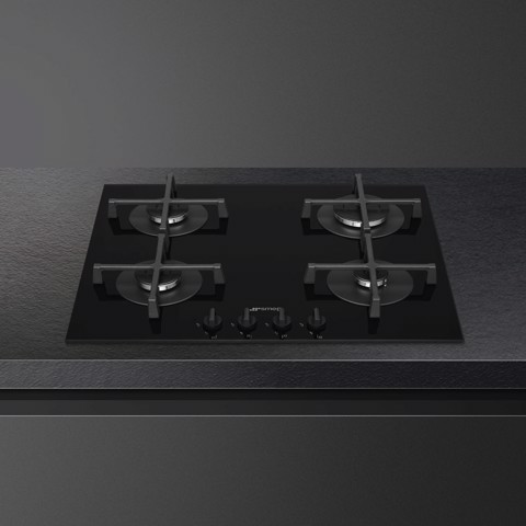 Smeg Universal PV264B piano cottura Nero Da incasso 60 cm Gas 4 Fornello(i) Made in Italy