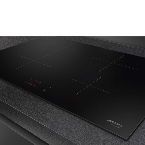 Smeg Universal SI2741D piano cottura Nero Da incasso 75 cm Piano cottura a induzione 4 Fornello(i) Made in Italy