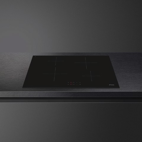 Smeg Universal SI2741D piano cottura Nero Da incasso 75 cm Piano cottura a induzione 4 Fornello(i) Made in Italy