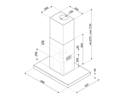 Smeg Universale Cappa KI90XE Acciaio Inox Made in Italy