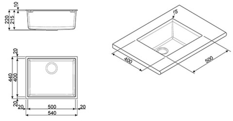 Smeg VZUM57N lavello Sintetico