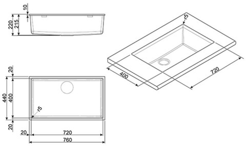 Smeg VZUM79B lavello Sintetico