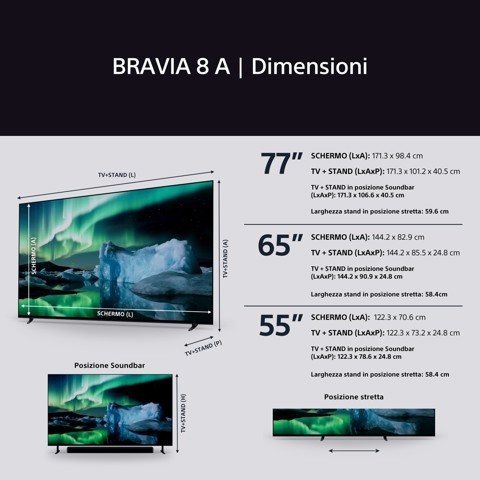 Sony BRAVIA XR XR8A 165,1 cm (65") 4K Ultra HD OLED Smart TV Wi-Fi Nero
