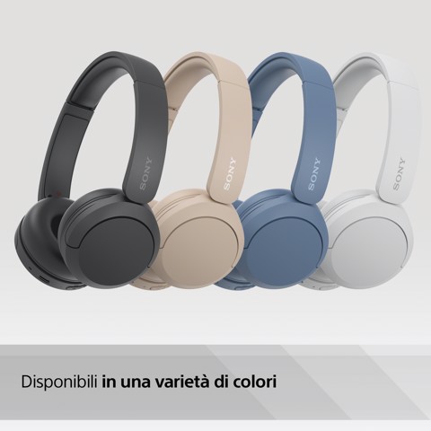 Sony Cuffie Bluetooth wireless WH-CH520 - Durata della batteria fino a 50 ore con ricarica rapida, stile on-ear - Nero