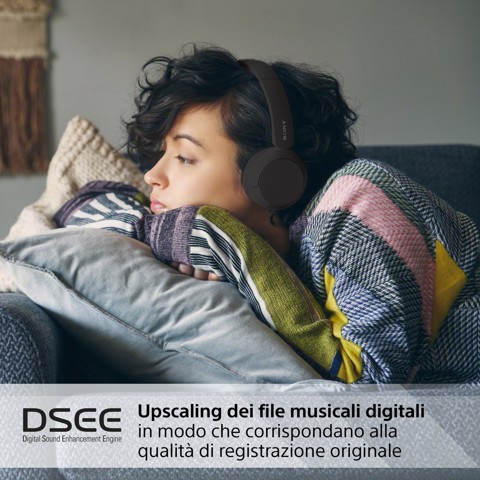 Sony Cuffie Bluetooth wireless WH-CH520 - Durata della batteria fino a 50 ore con ricarica rapida, stile on-ear - Nero