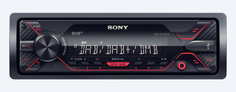 Sony DSX-A310DAB Autoradio Dab/Dab Plus con usb Nero, Rosso 220 W