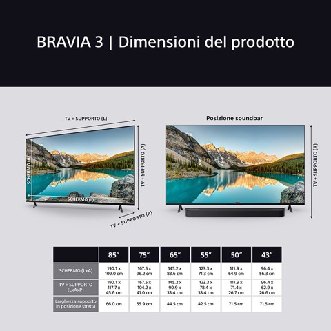 Sony K-85S3 2,15 m (84.6") 4K Ultra HD Smart TV Wi-Fi Nero